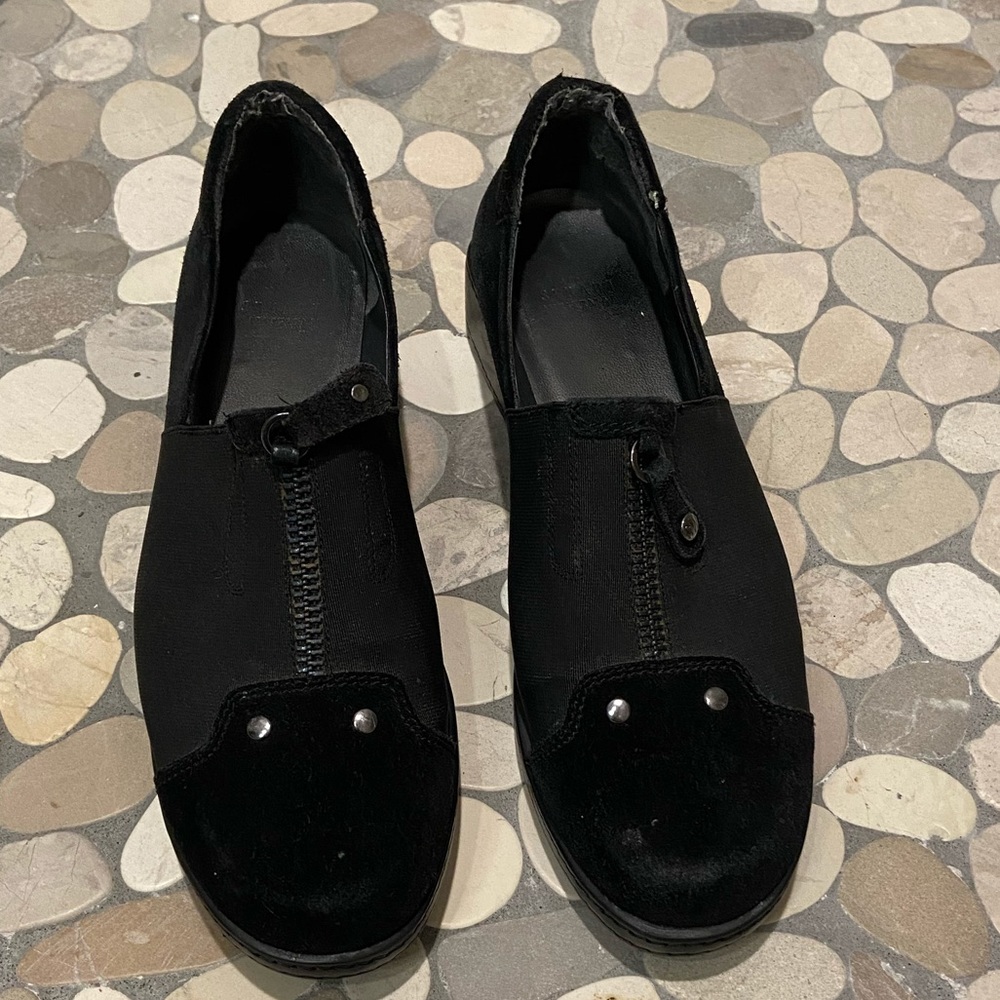 Stuart Weitzman Suede & Canvas Oxfords